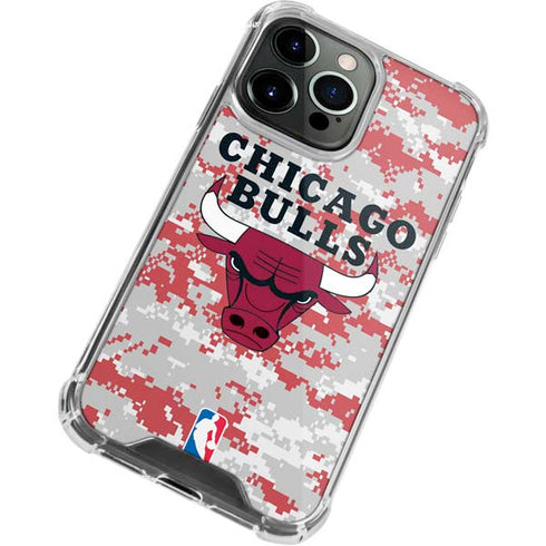 NBA Chicago Bulls Digi Camo iPhone 15 Pro Clear Case